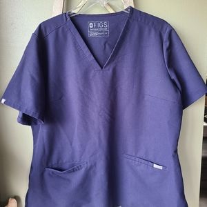 Figs Navy Blue Scrub Top